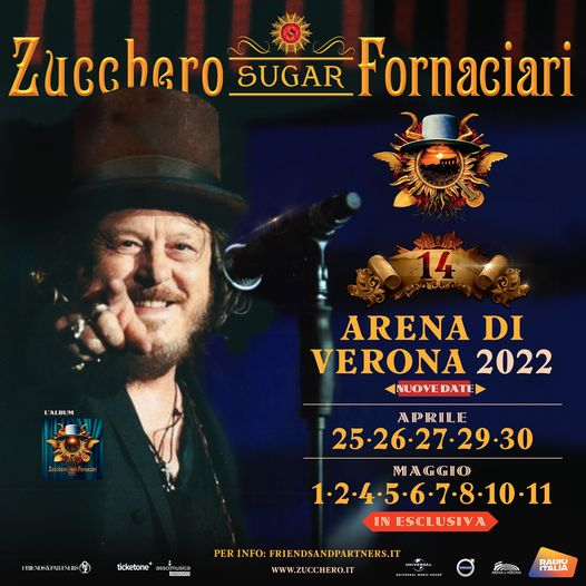 tour zucchero 2022 date italia